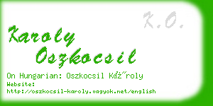 karoly oszkocsil business card